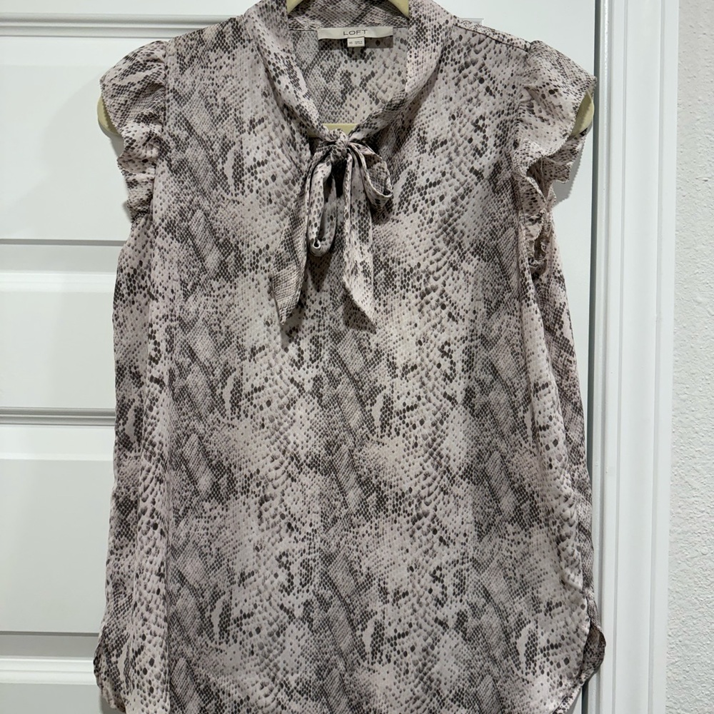 Loft Snake Print Sleeveless Blouse